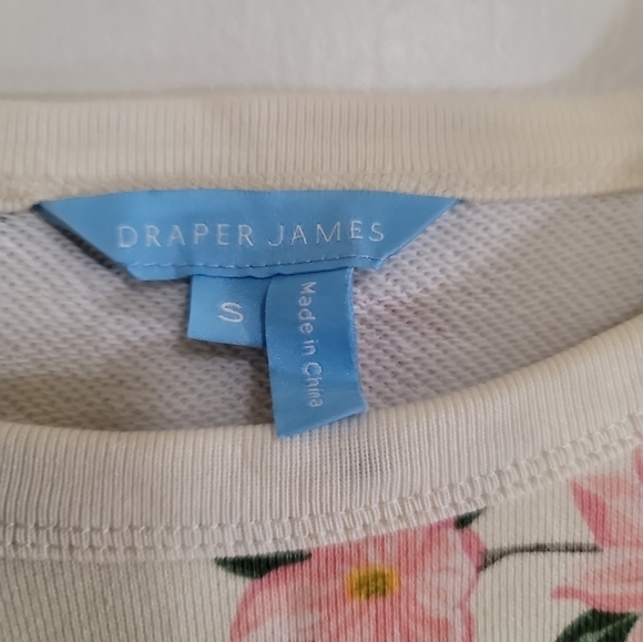 Draper James Natalie Sweatshirt in Cream Magnolia Print Small - Picture 5 of 6